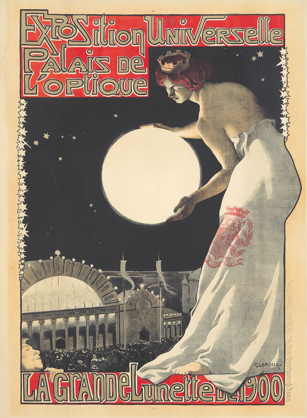 Exposition Universelle/Palais de lOptique 1900 - Georges Leroux Vintage Poster, Belle Epoque French Print, Poster Art Wall Art