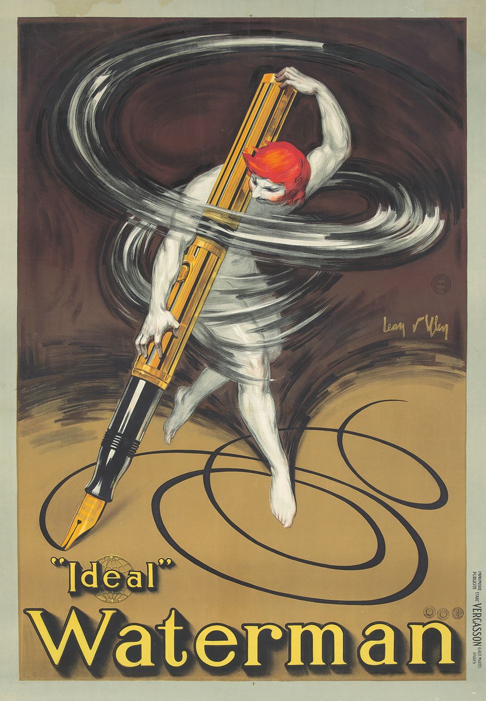 Ideal Waterman 1927 - Jean D'ylen Vintage Poster, Belle Epoque French Print, Poster Art Wall Art
