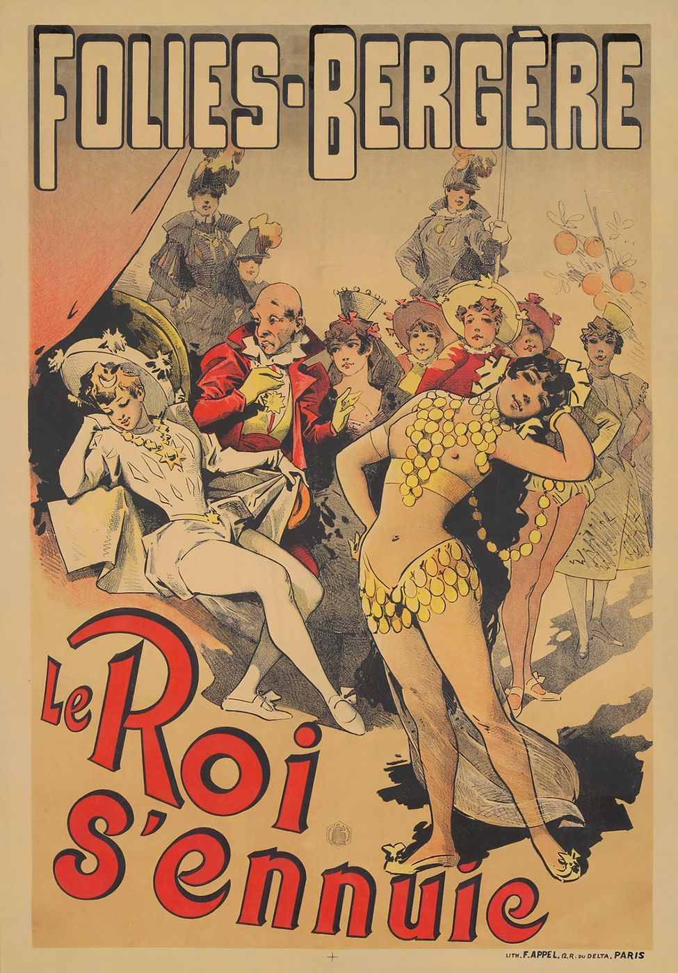 Jules Cheret Folies-Bergere / Le Roi s'Ennuie