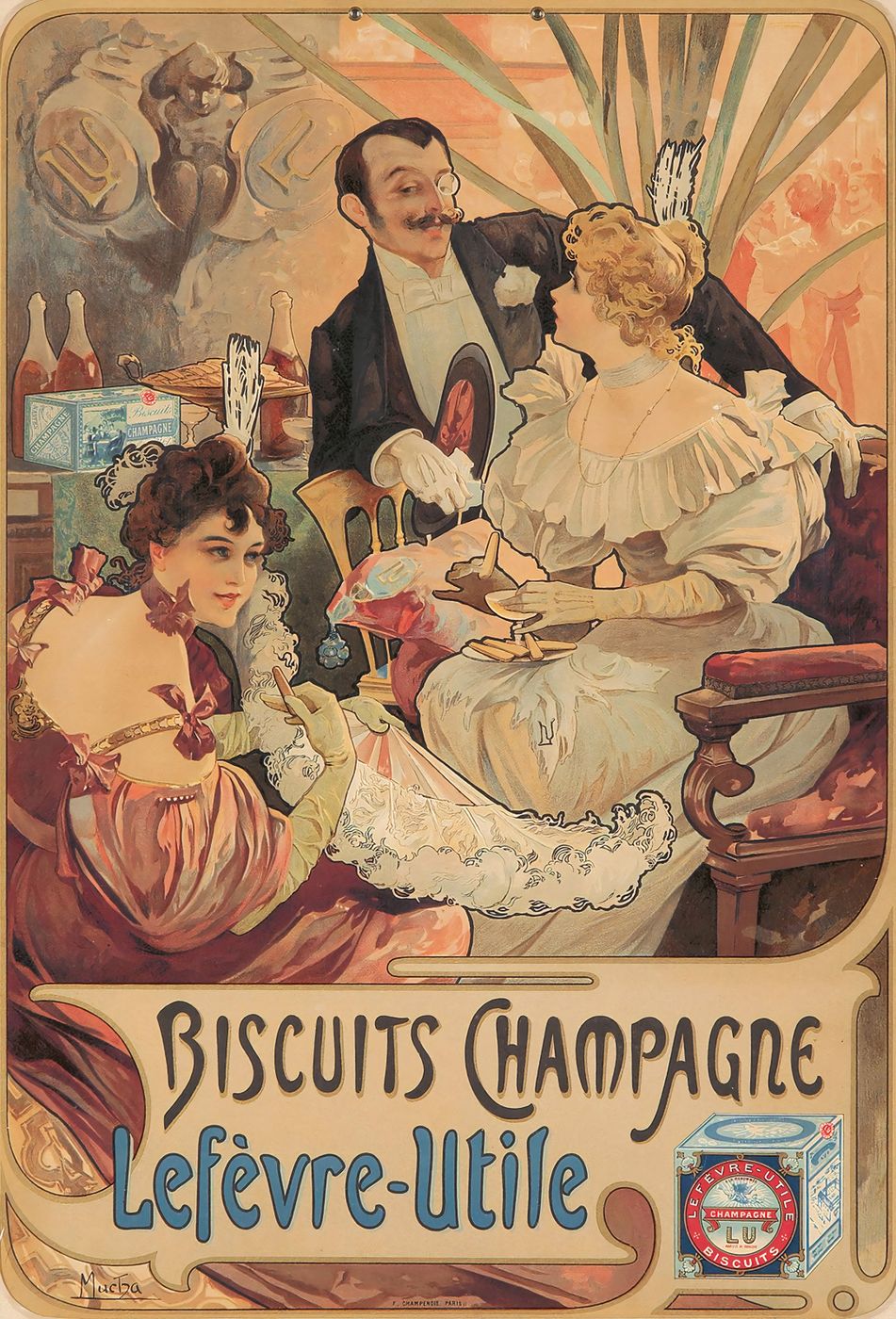 Alphonse Mucha Biscuits Champagne / Lefevre-Utile