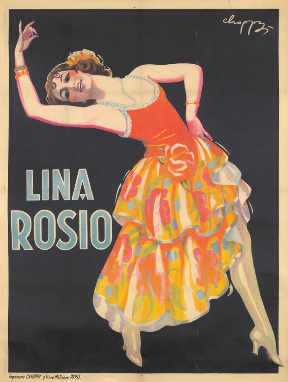 Lina Rosio 1922 - Choppy Vintage Poster, Belle Epoque French Print, Poster Art Wall Art