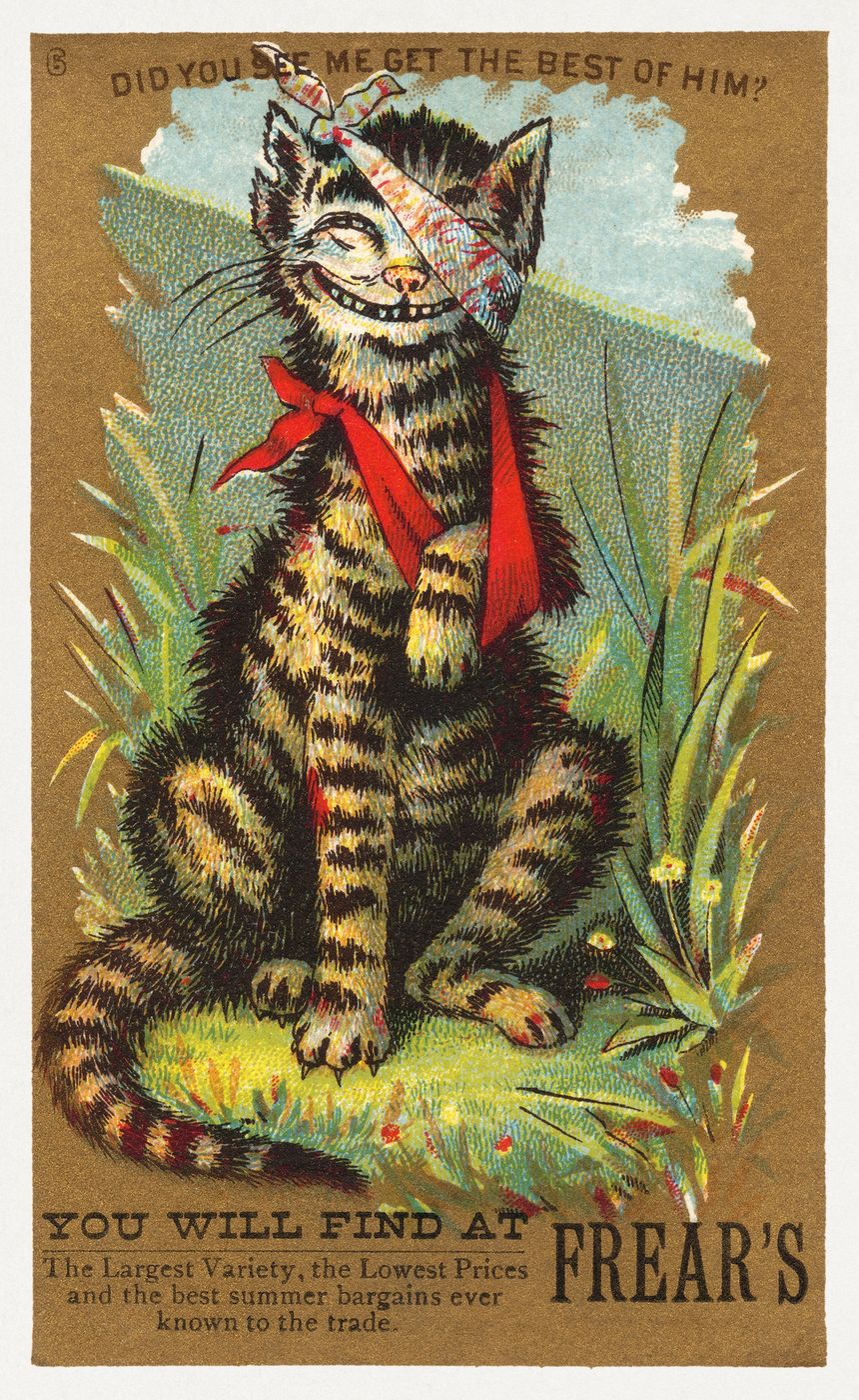 Vintage Advertising Cat - Antique Victorian Tabby Cat Print, Antique Cat Illustration, Cat Lover Gift, Eclectic Gallery Wall Art