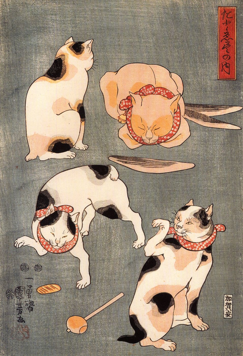 Playful Cats by Kuniyoshi
