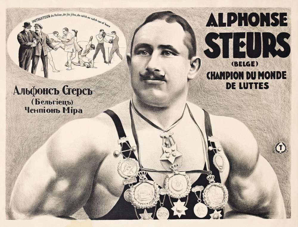 Alphonse Steurs Wrestling Champion Poster c.1905