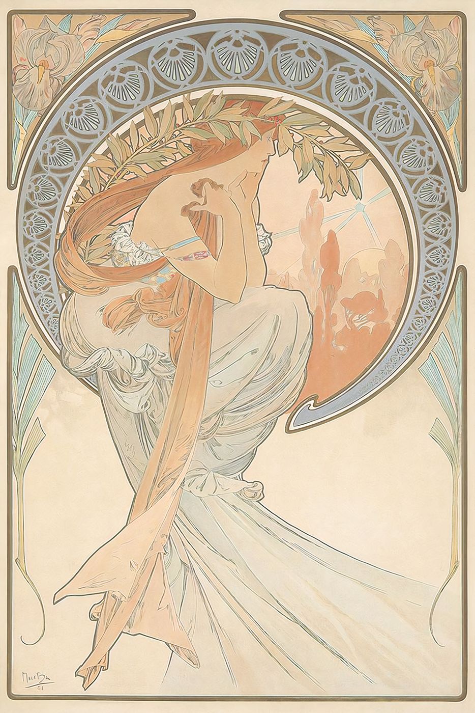 Alphonse Mucha The Arts - Vintage Art Nouveau Poster, Belle Epoque Print, Decorative Panel, Woman Wall Art, Gallery Wall Decor