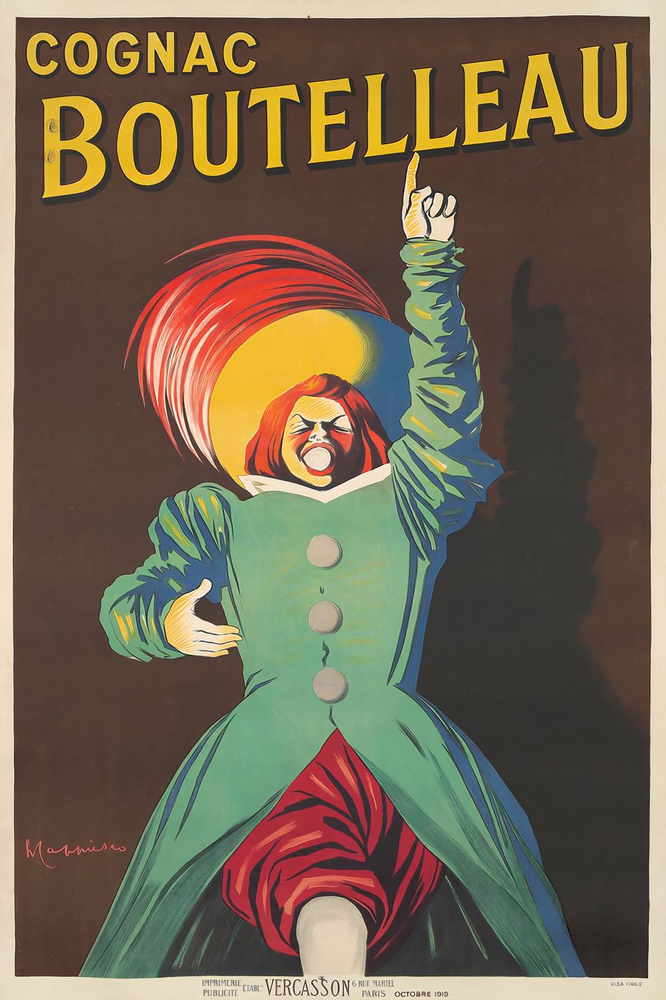 Leonetto Cappiello Cognac Boutelleau - Vintage Water Poster, Art Nouveau Kitchen Wall Art, Vintage Kitchen Decor, Cafe Wall Art