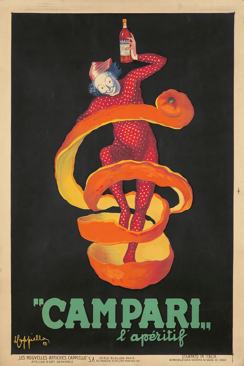 Leonetto Cappiello Campari / l'aperitif - Vintage Aperitif Poster, Art Deco Bar Cart Wall Art, Cocktail Bar Decor, Kitchen Print