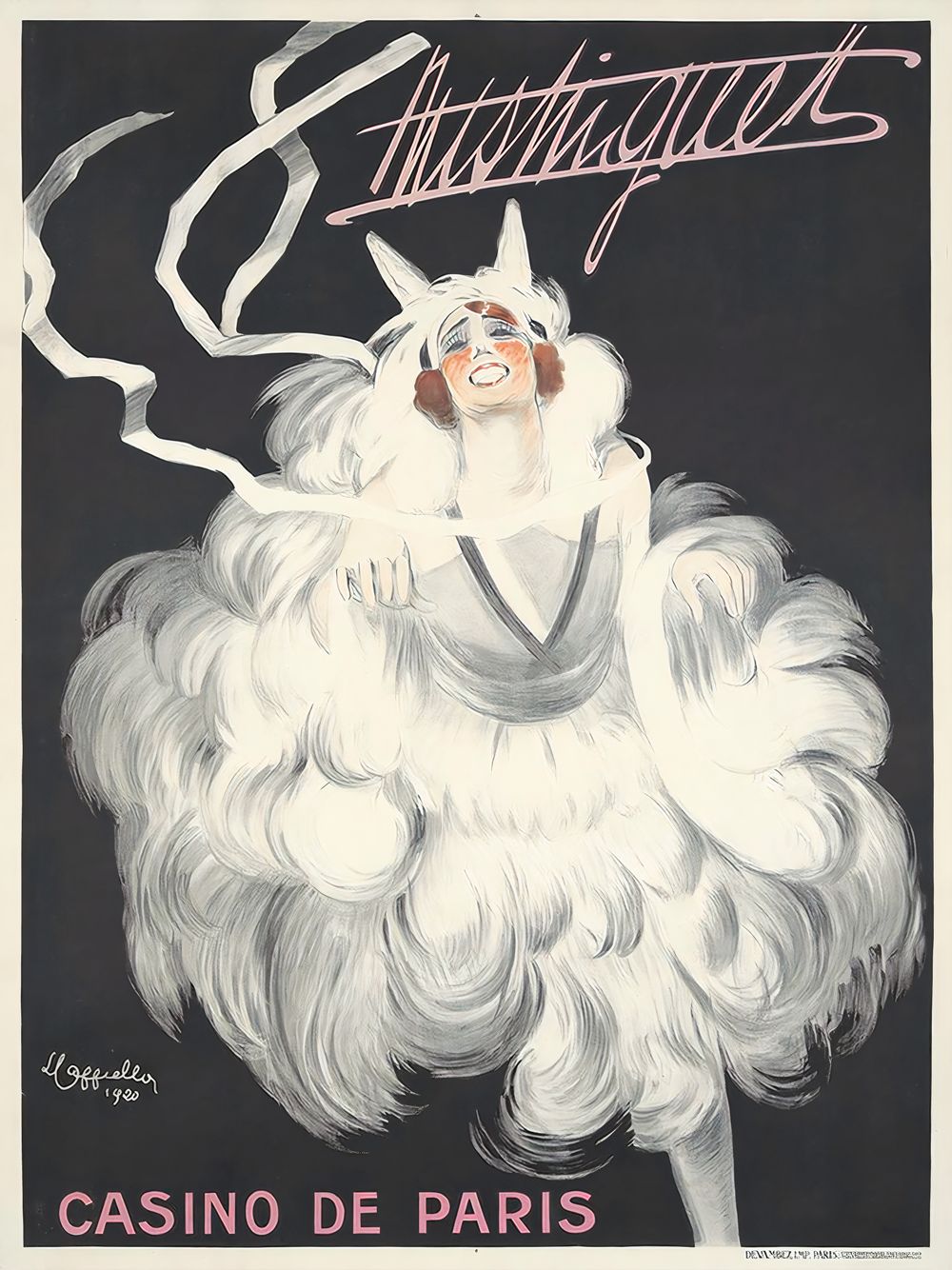Jules Cheret Mistinguett / Casino de Paris - Vintage Cabaret Poster, Art Nouveau Wall Art, Parisian Nightlife Print, Lounge Bar Decor