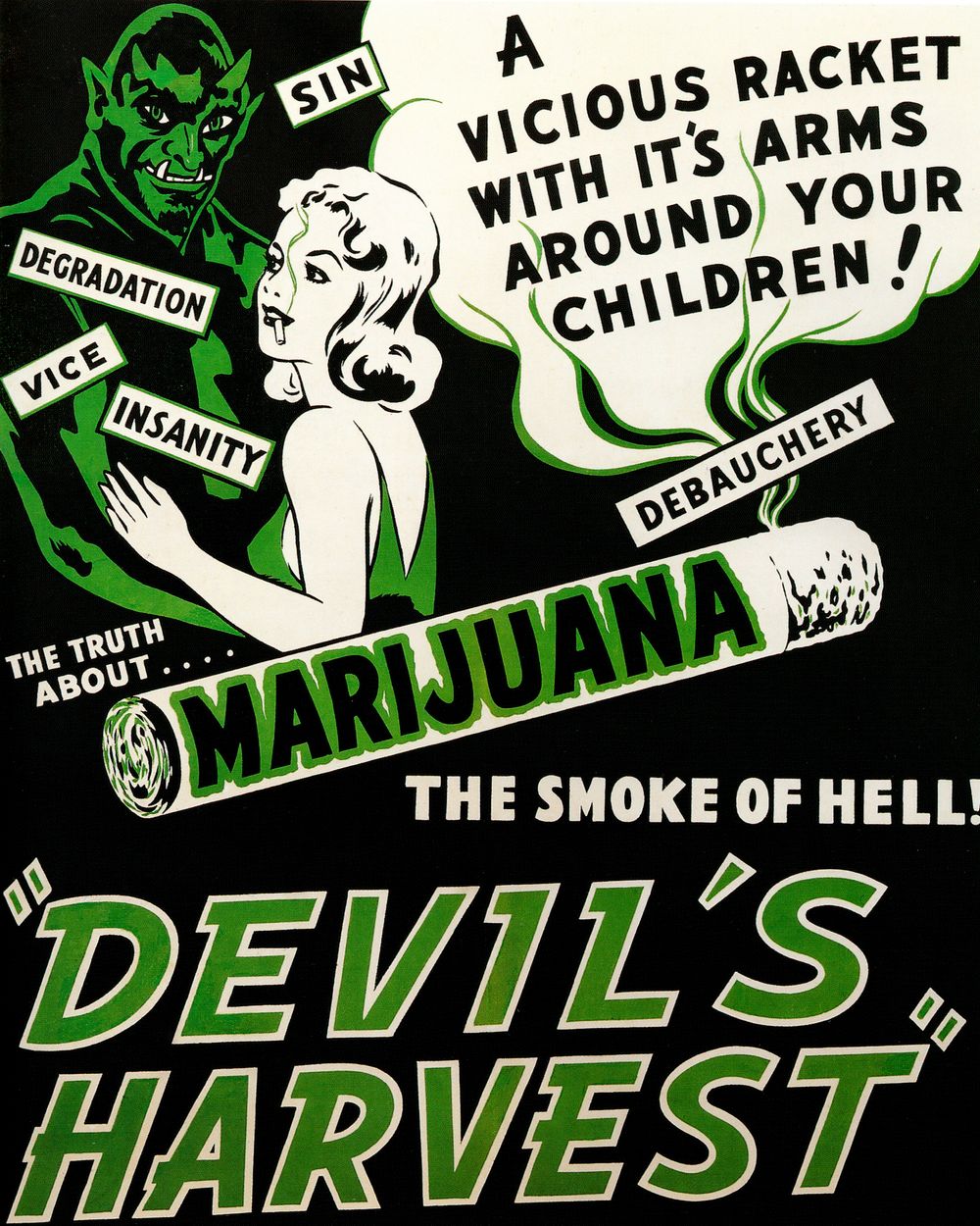 Devil's Harvest Vintage Movie Poster - Retro Exploitation B-Movie Print, Grindhouse Wall Art, Cult Cinema Decor