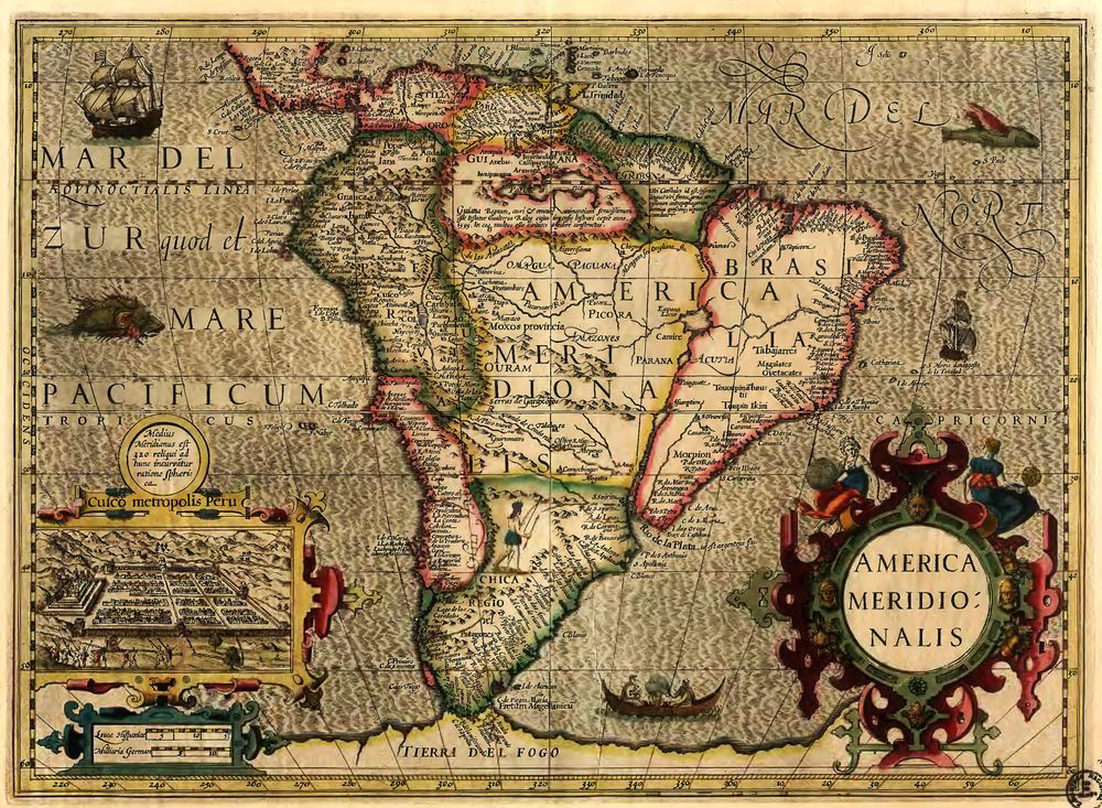 America 1606 America Merid. Mercator Mr - Antique Vintage Map Print, Old Cartography Wall Art, Historical Map Poster, Vintage Travel Decor