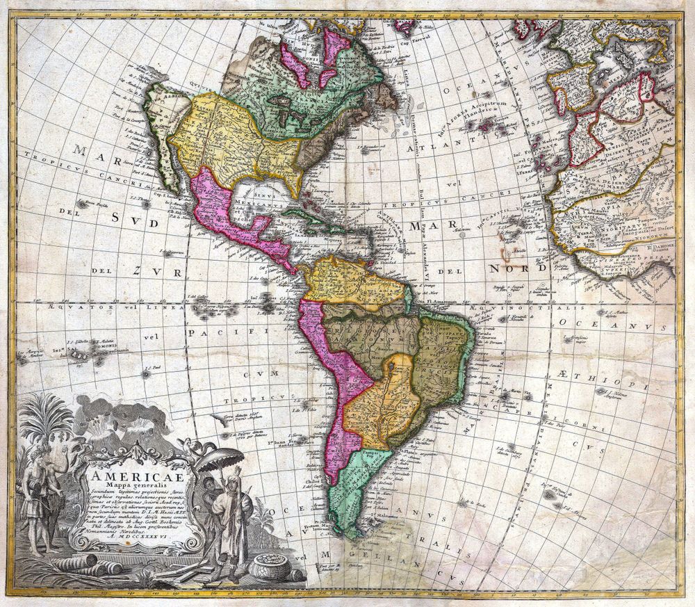 America 1746 Homann Heirs Map of South North America Geographicus Americae Hmhr