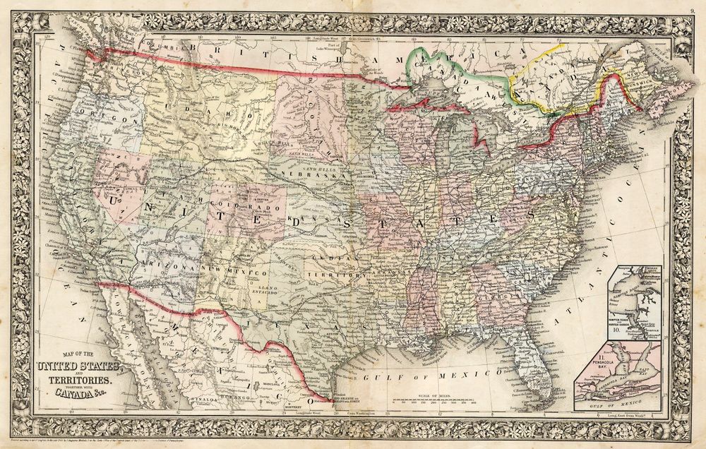 Mitchells Vintage Map of the United States of America