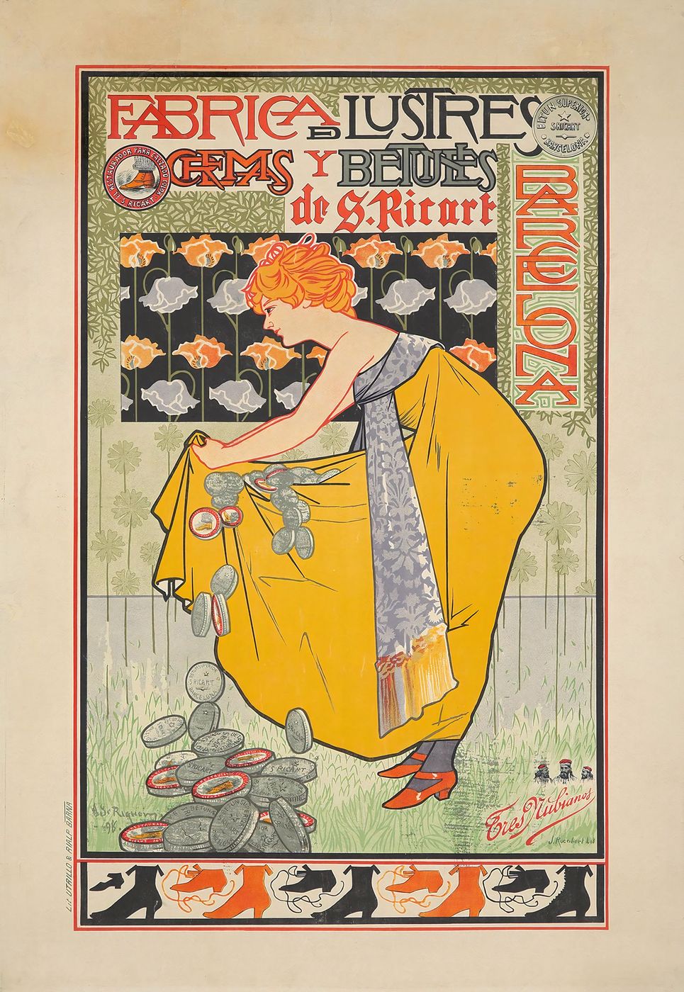 Fabrica de Lustres S. Ricart Barcelona 1898 - Vintage Poster, Belle Epoque French Print, Poster Art Wall Art