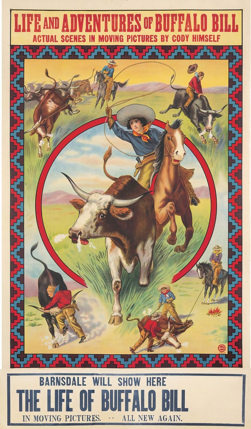 The Life and Adventures of Buffalo Bill 1912 - Vintage Poster, Belle Epoque French Print, Poster Art Wall Art