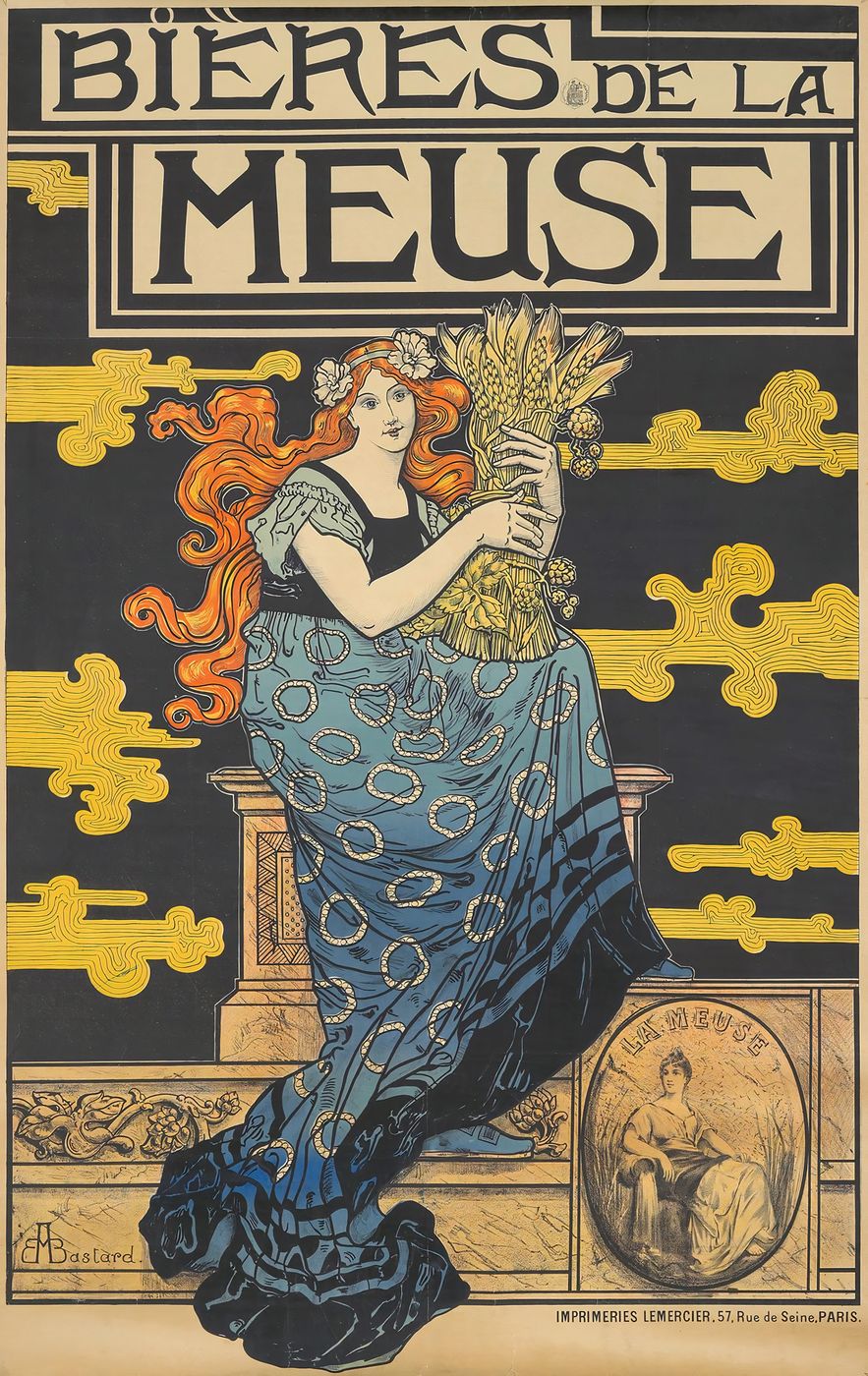 Bieres de la Meuse 1897 - Eugene Bastard Belle Epoque Poster, Vintage French Advertising Print, Poster Art Wall Art