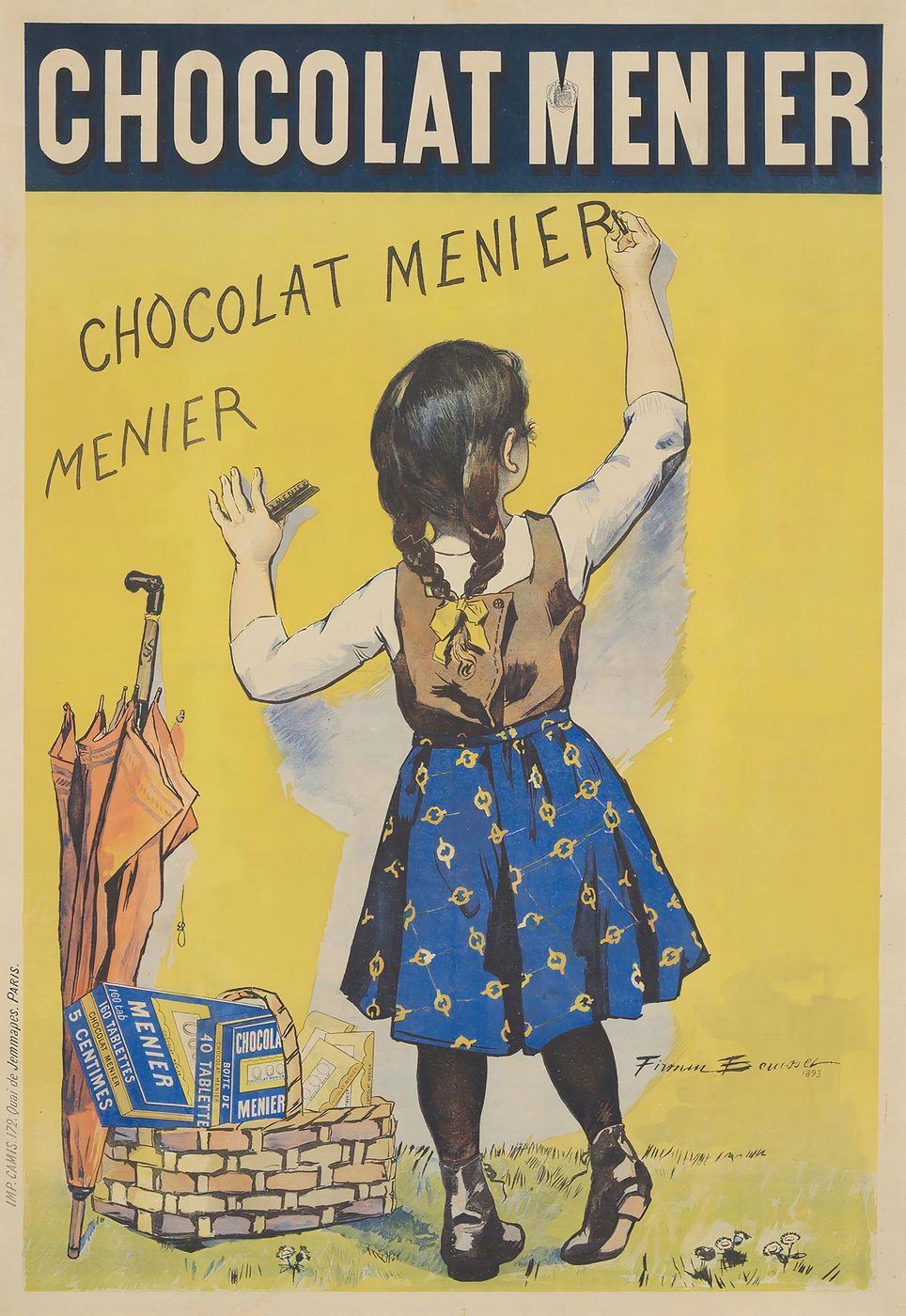 Firmin Bouisset Chocolat Menier - Vintage Chocolate Poster, Art Nouveau Kitchen Wall Art, Vintage Kitchen Decor, Cafe Wall Art