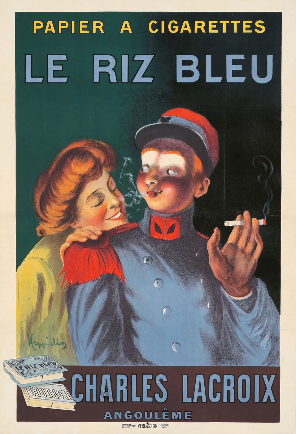 Le Riz Bleu 1913 - Leonetto Cappiello Vintage Advertising Poster, Belle Epoque French Print, Poster Art Wall Art