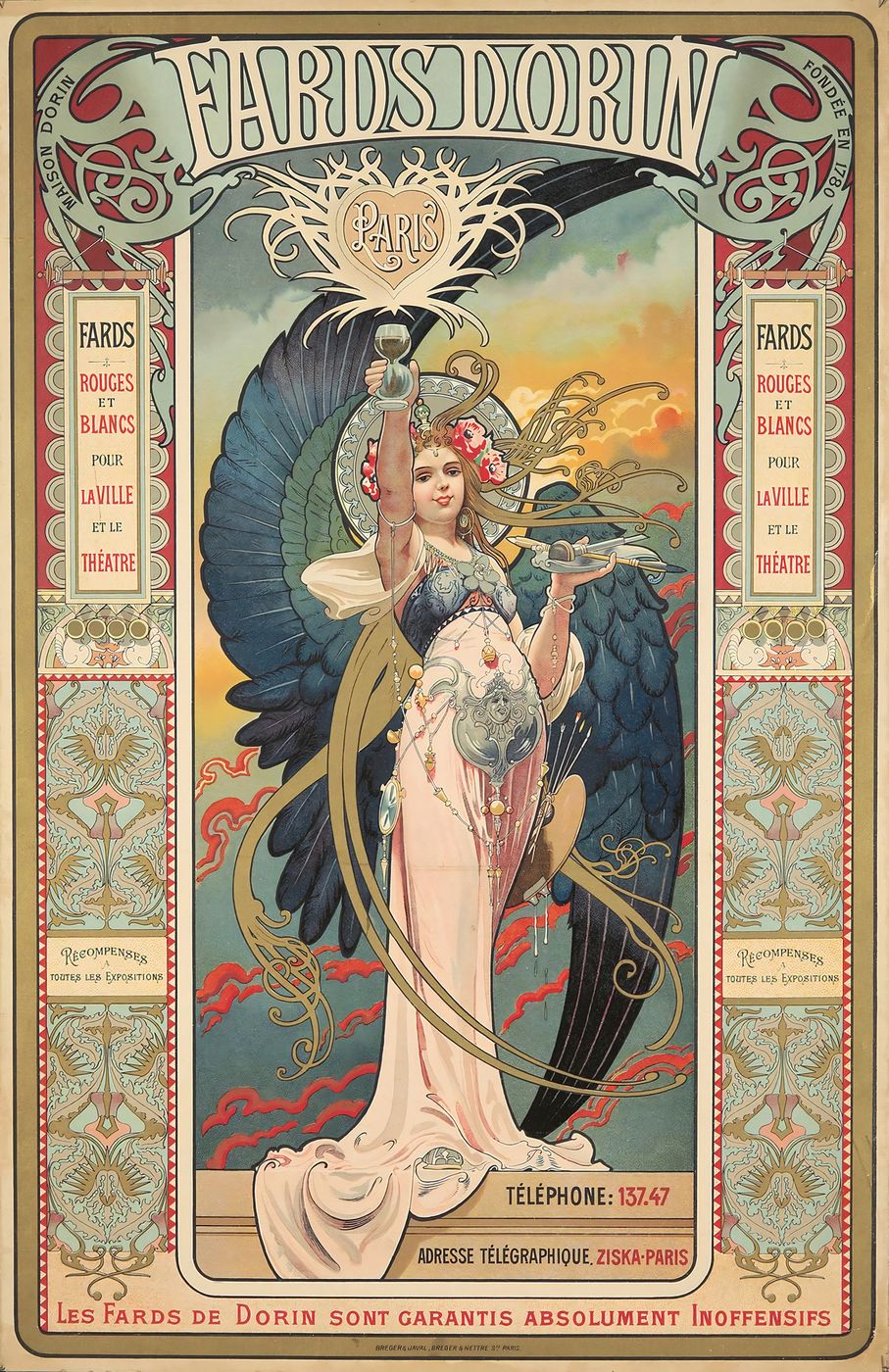 Fards Dorin 1898 - Leon Hingre Vintage Poster, Belle Epoque French Print, Poster Art Wall Art