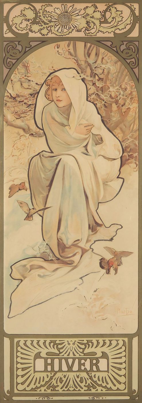The Seasons 1897 - Alphonse Mucha Art Nouveau Poster, Belle Epoque French Print, Woman Portrait Wall Art