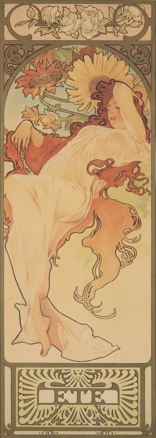 The Seasons 1897 - Alphonse Mucha Art Nouveau Poster, Belle Epoque French Print, Woman Portrait Wall Art