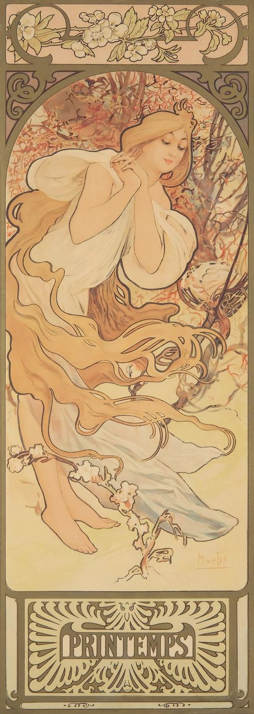 The Seasons 1897 - Alphonse Mucha Art Nouveau Poster, Belle Epoque French Print, Woman Portrait Wall Art