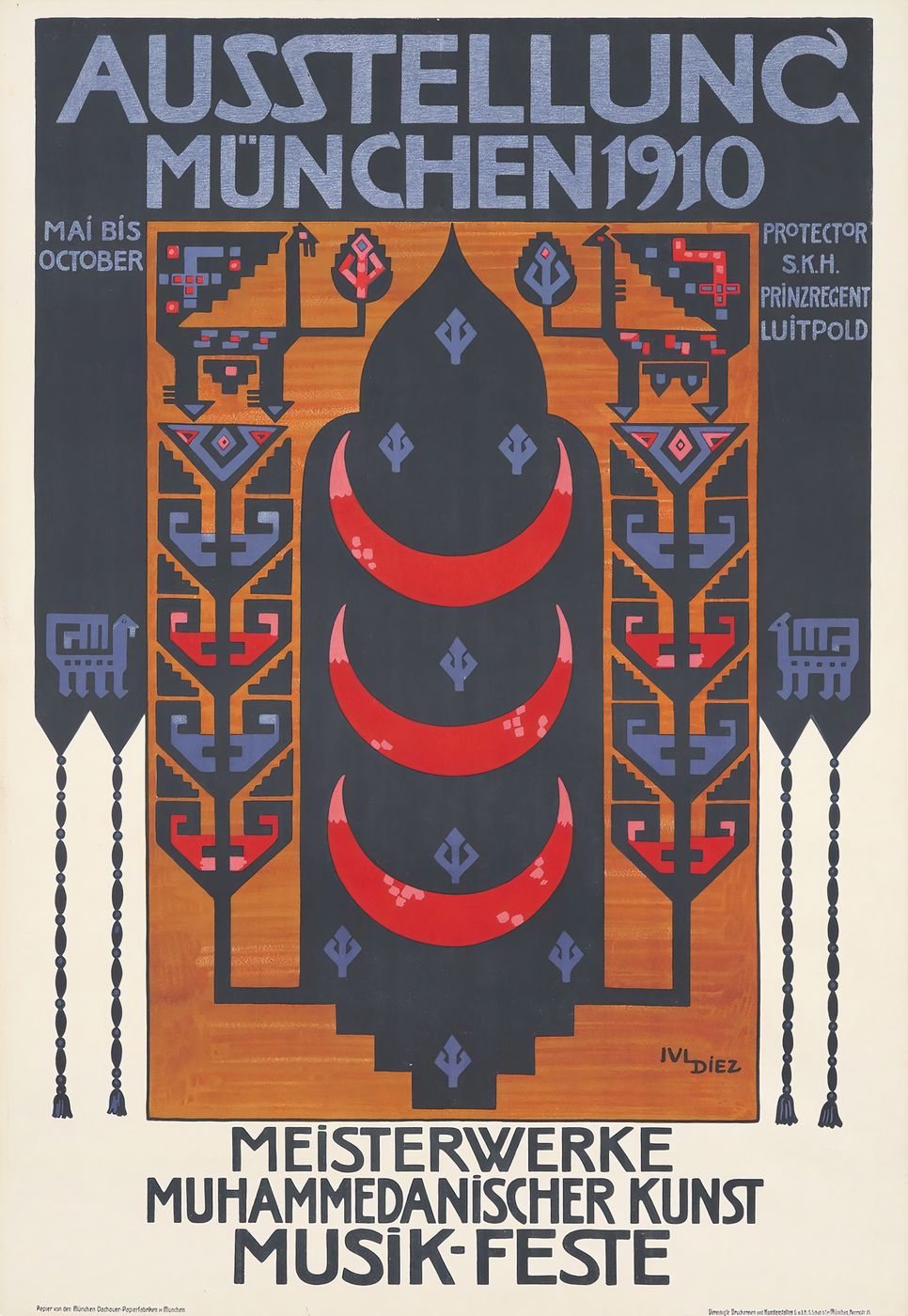 Ausstellung / Munchen 1910 1910 - Julius Diez Vintage Poster, Belle Epoque French Print, Poster Art Wall Art