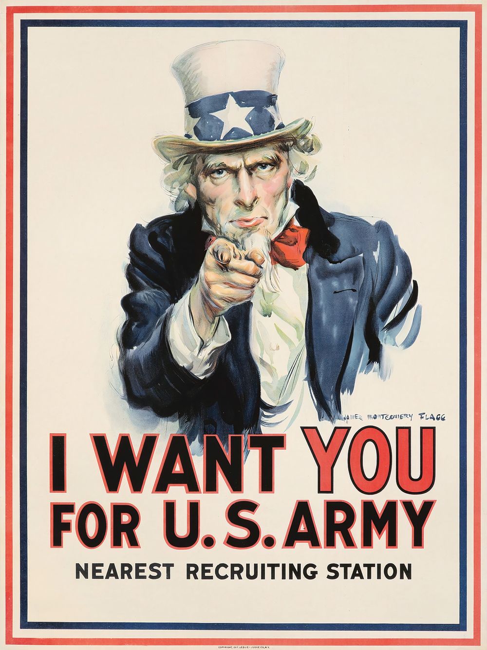 I Want You for U.S. Army 1917 - James Montgomery Flagg Vintage Poster, Belle Epoque French Print, Poster Art Wall Art