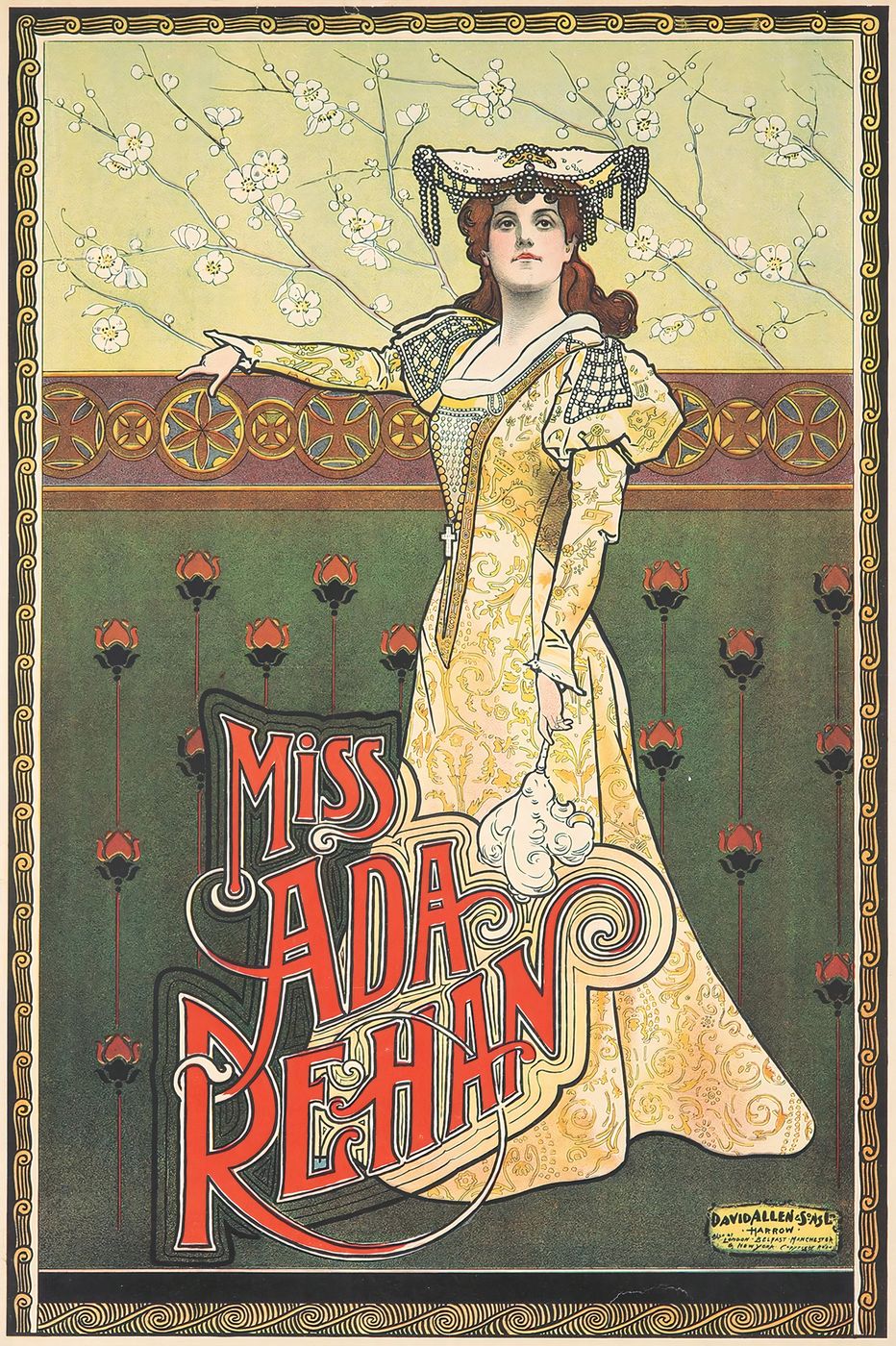 Miss Ada Rehan 1898 - Stewart Browne Vintage Poster, Belle Epoque French Print, Poster Art Wall Art
