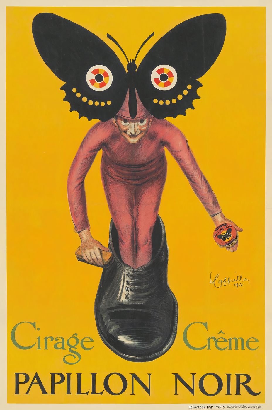 Papillon Noir 1921 - Leonetto Cappiello Vintage Advertising Poster, Belle Epoque French Print, Poster Art Wall Art