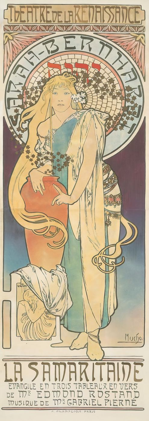 La Samaritaine 1897 - Alphonse Mucha Art Nouveau Poster, Belle Epoque French Print, Woman Portrait Wall Art